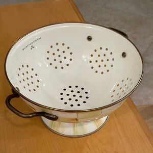 MacKenzie  Childs Large Colander Parchment